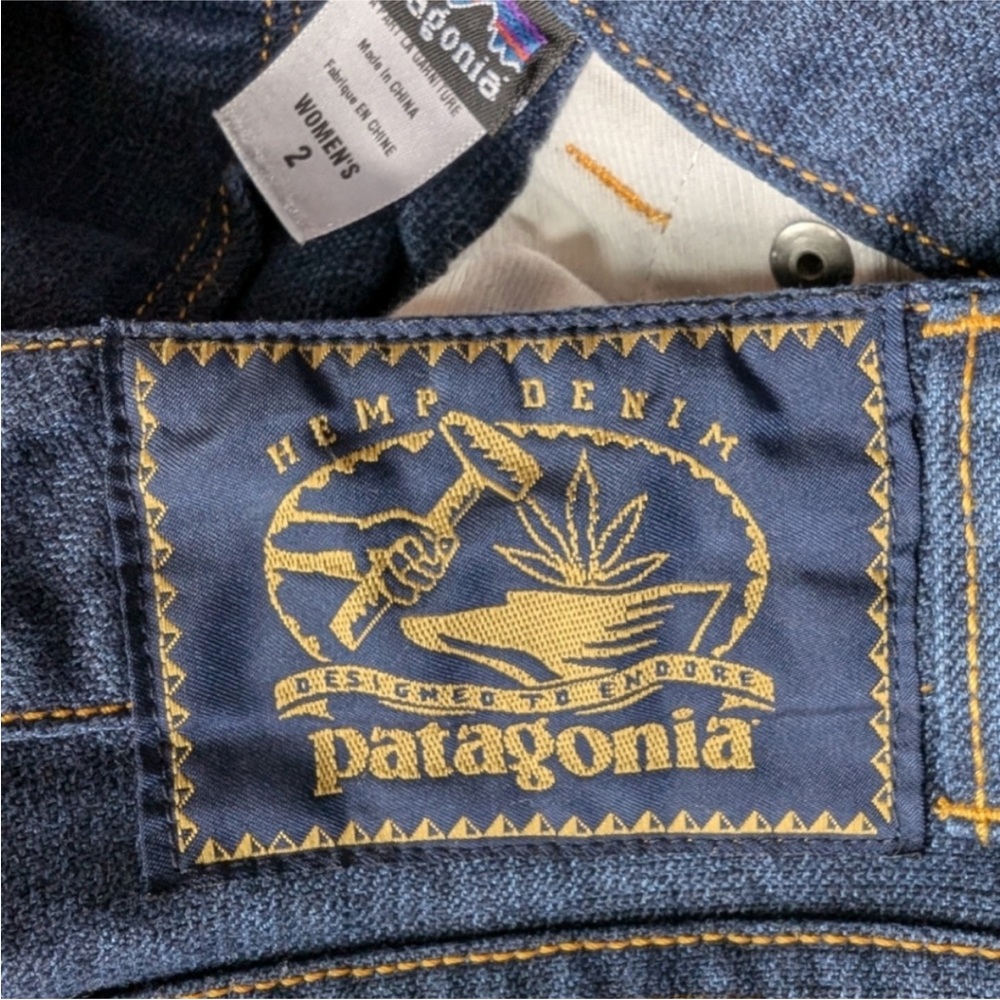 Patagonia Jeans Hemp Blend Denim Dark Blue Wash Straight Leg Women's size 2